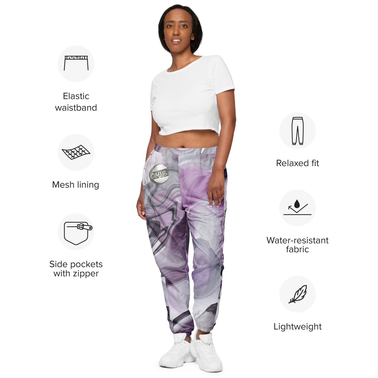 Purple Swirl OMAB track pants