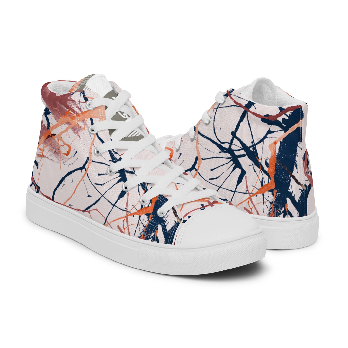 Paint Splatter OMAB Men’s high top canvas shoes