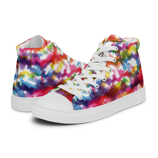 Tie Dye OMAB Women’s high top canvas shoes