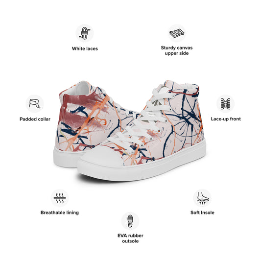 Paint Splattered OMAB Women’s high top canvas shoes